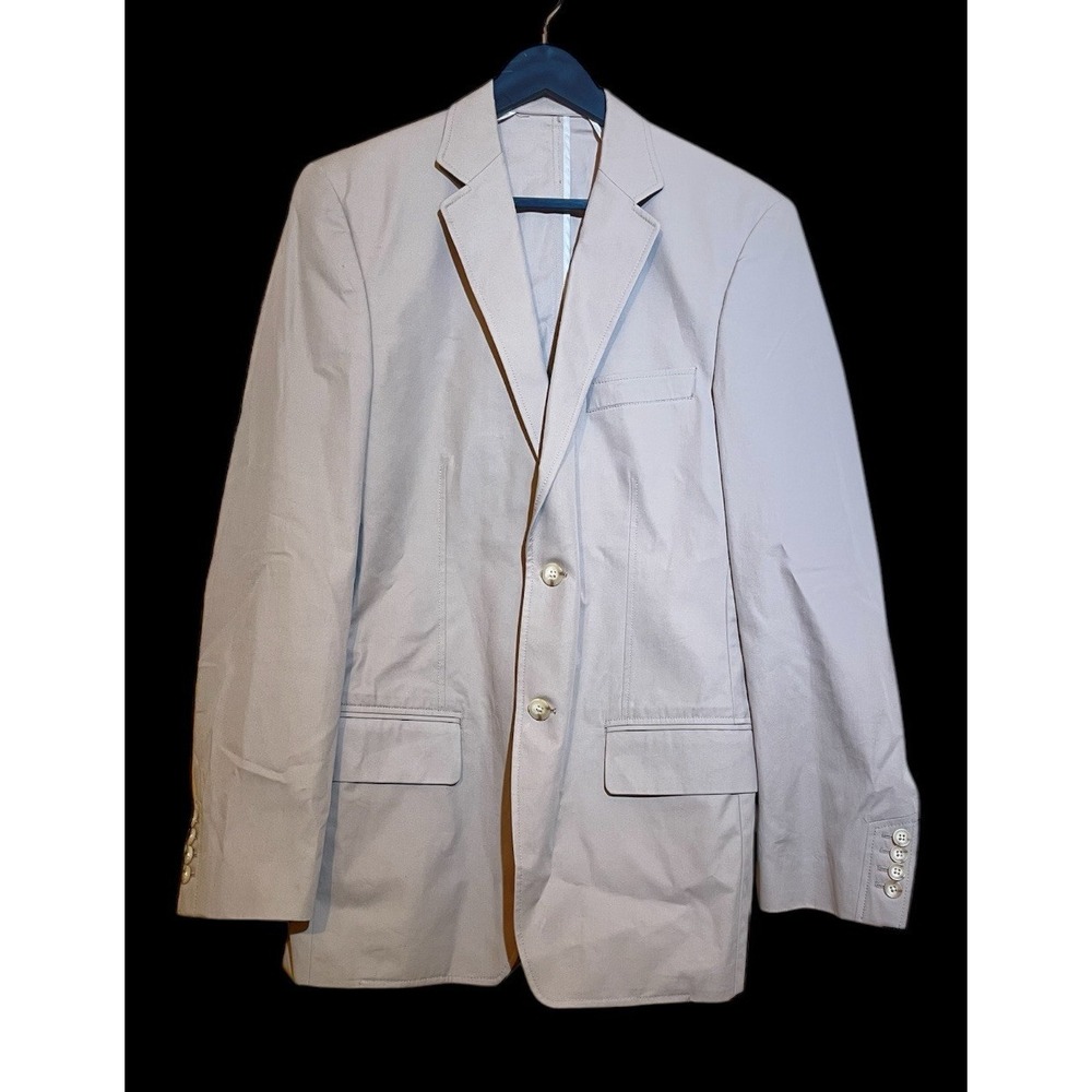 NEW TAN MURANO 100% COTTON FITTED BLAZER SPORT COAT sz MEDIUM Jacket 40L 20"x31"